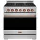 Thor Kitchen Gordon Ramsay 6 Cu. Ft. Professional Gas Range with Rose Gold Handle Kit in Stainless Steel, , large