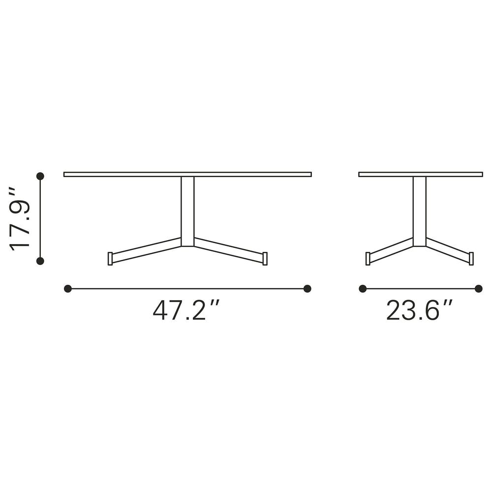 Zuo Modern Mazzy Coffee Table in Brown/Matte Black, , large