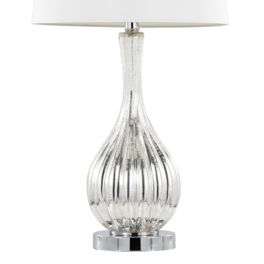 LumiSource Jenny Glass Table Lamp in Silver Crackle and Chrome (Set of 2), , large