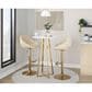 LumiSource Cosmo Bar Table in Gold Metal and White Wood, , large