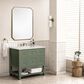 James Martin Vanities Breckenridge 36" Single Bathroom Vanity in Smokey Celadon with 3 cm Victorian Silver Quartz Top and Rectangular Sink, , large