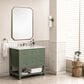 James Martin Vanities Breckenridge 36" Single Bathroom Vanity in Smokey Celadon with 3 cm Victorian Silver Quartz Top and Rectangular Sink, , large