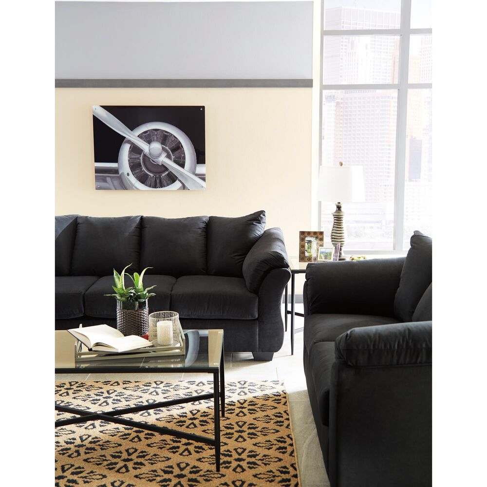 Ashley Darcy Stationary Sofa in Black, , large