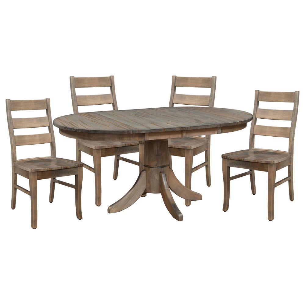 Trailway LLC Happiness 5-Piece Dining Set with Ladder Back Chairs in Overtime, , large