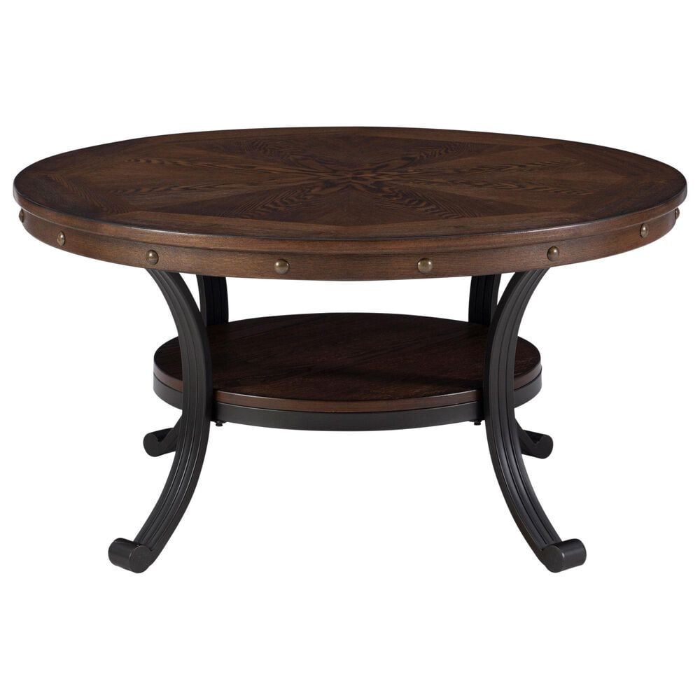 Linon Home Decor Franklin Cocktail Table in Umber Brown and Black, , large
