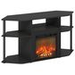 HOMLUX 47" Corner TV Stand with Electric Fireplace in Americano and Black, , large