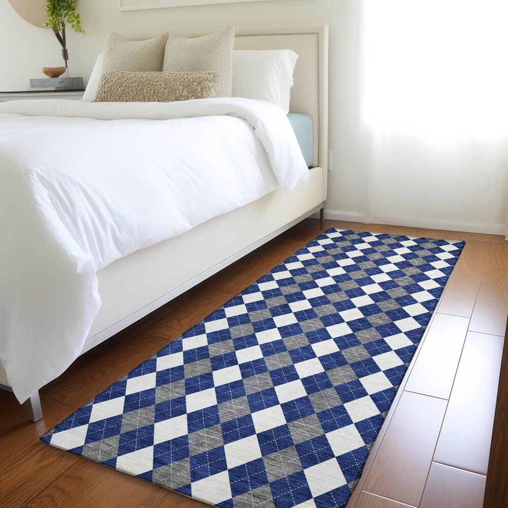 Dalyn Rug Company Wonderland WN20 2&#39;3&quot; x 7&#39;6&quot; Navy Indoor/Outdoor Runner, , large