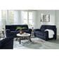 Ashley SimpleJoy Stationary Loveseat in Navy, , large