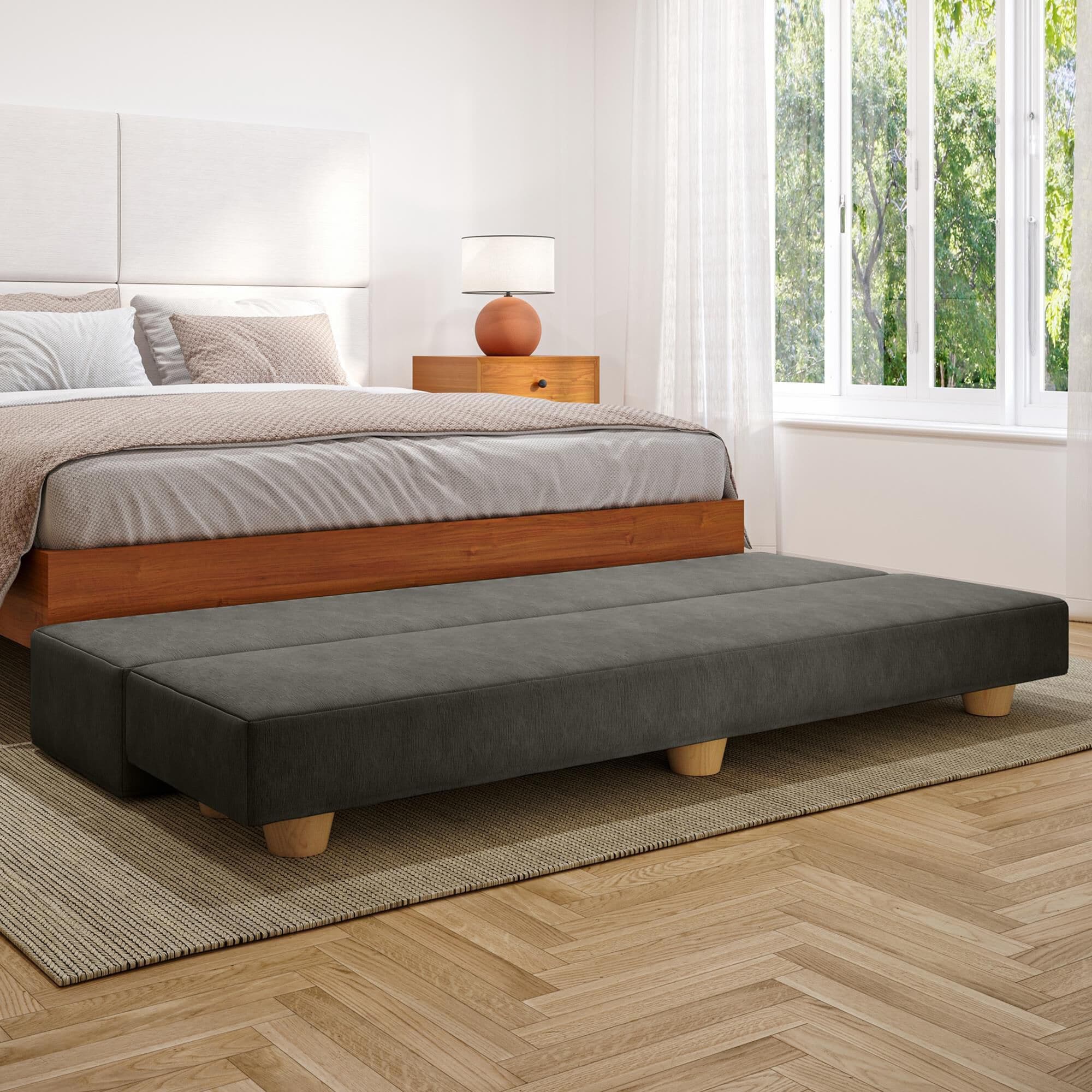 Jaxx Camden Twin Fold-Out Bench in Charcoal