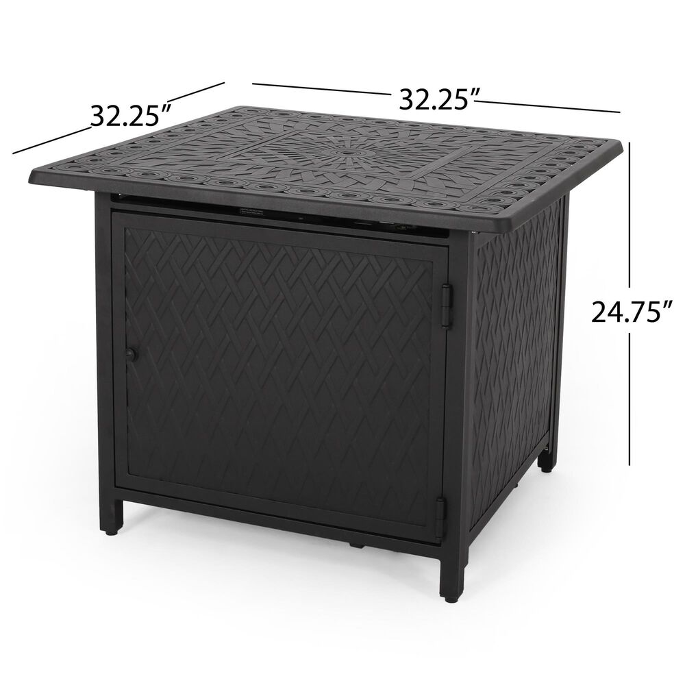 Noble House Aspen Square Fire Pit in Matte Black, , large
