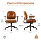 HOMLUX Executive Office Chair with PU Fabric Cushion in Brown, , large