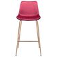 Zuo Modern Tony Bar Stool in Red and Gold, , large