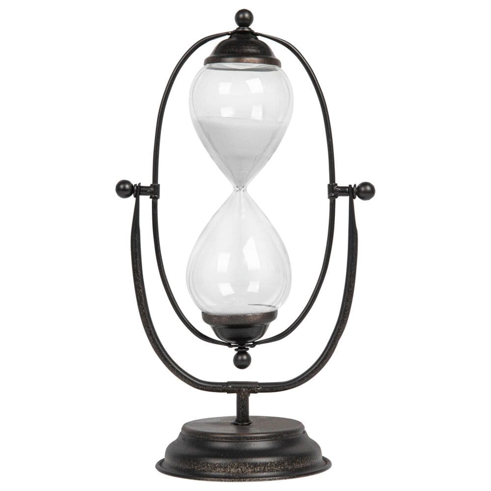 Creative Coop Decorative Metal Hourglass with White Sand in Rust, , large
