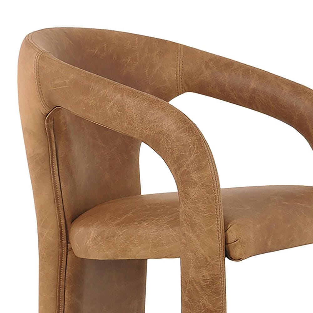 Classic Home Archie Leather Dining Chair in Maple Brown, , large