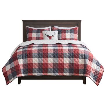Hampton Park Pines Hill 4-Piece Full/Queen Coverlet Set in Red, , large