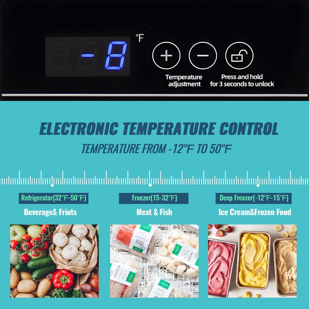 HOMLUX 4 Cu. Ft. Deep Chest Freezer with Removable Basket in Black, , large