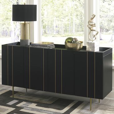Signature Design by Ashley Brentburn Accent Cabinet in Black and Gold, , large