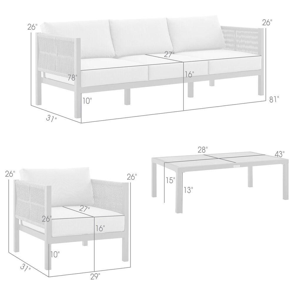 Blue River Cuffay 4-Piece Patio Conversation Set in Dark Gray, , large