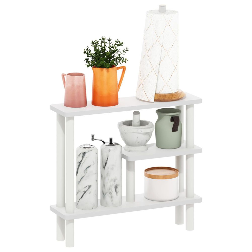 HOMLUX Turn-N-Tube 3-Tier Slim Space Saving Storage Rack in White, , large