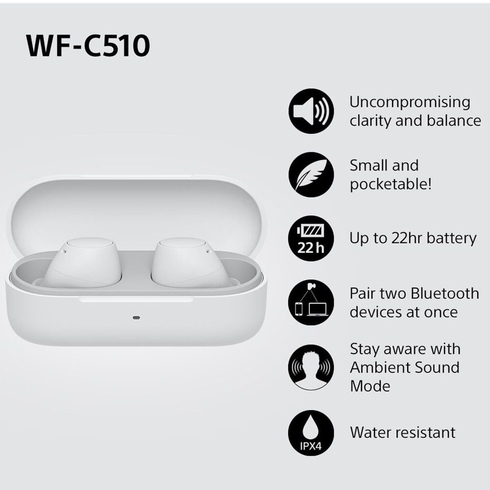 Sony Truly Wireless Earbuds in White, , large