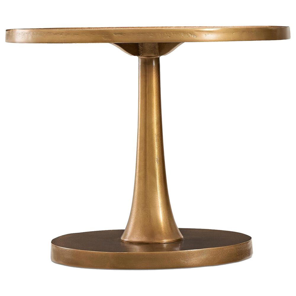 Bernhardt Benson Round Side Table in Vintage Brass, , large