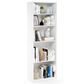 HOMLUX 5-Tier Display Bookshelf with Adjustable Shelves in White, , large
