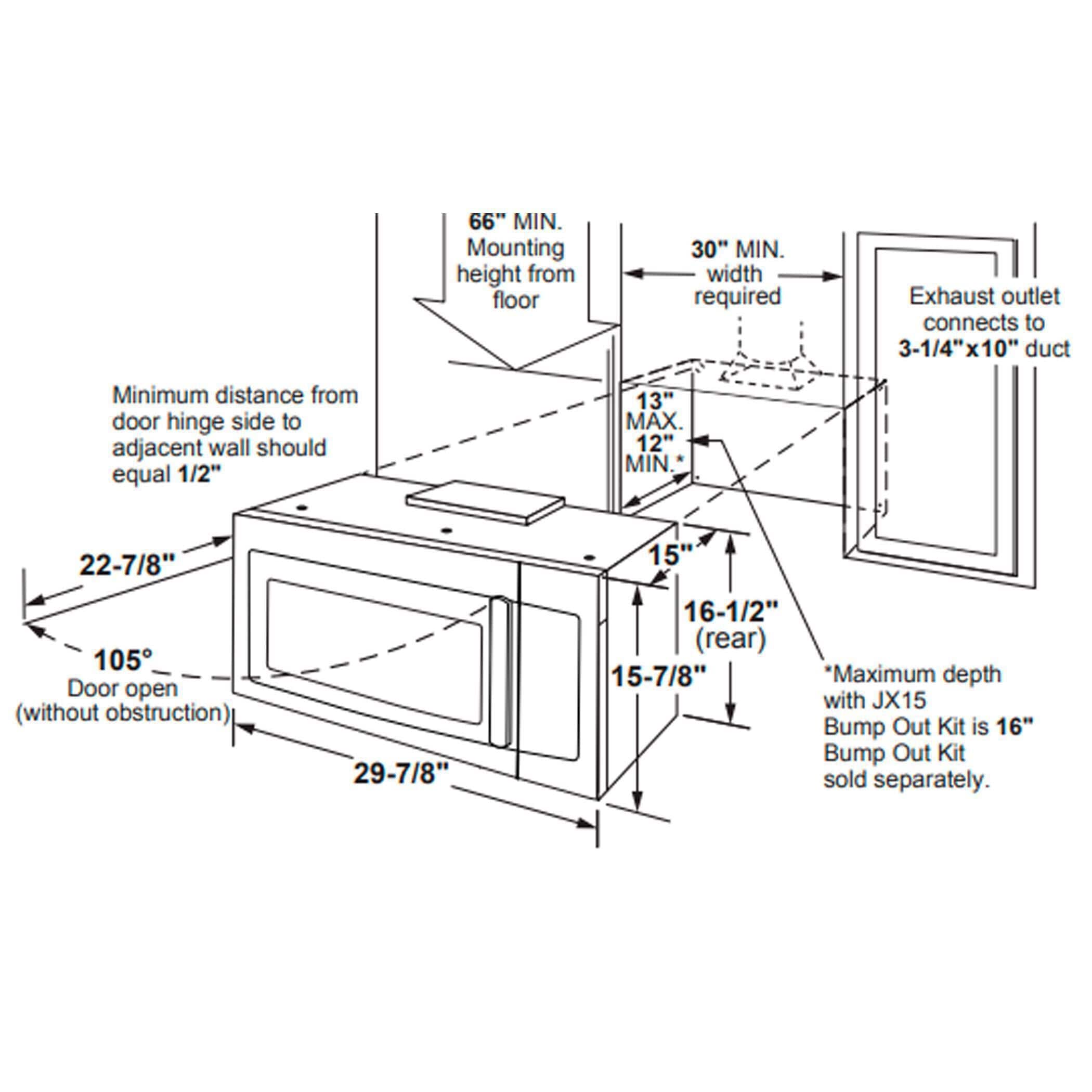 Ge microwave bump out kit hot sale