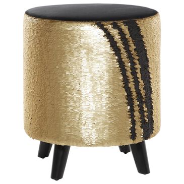 Maple and Jade Modern Stool in Gold and Black, , large