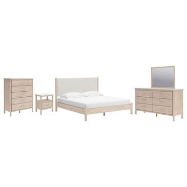 Ashley Cadmori 5 Piece King Platform Bedroom Set in Brown and White, , large