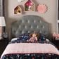 Baxton Studio Morris Twin Upholstered Headboard in Grey, , large