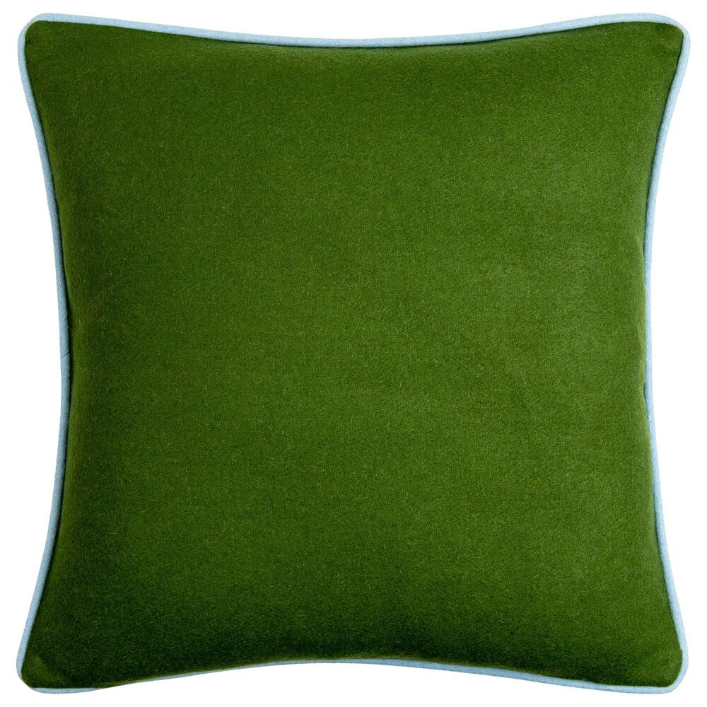 Surya Ackerly 20&quot; Square Throw Pillow in Grass Green and Denim, , large