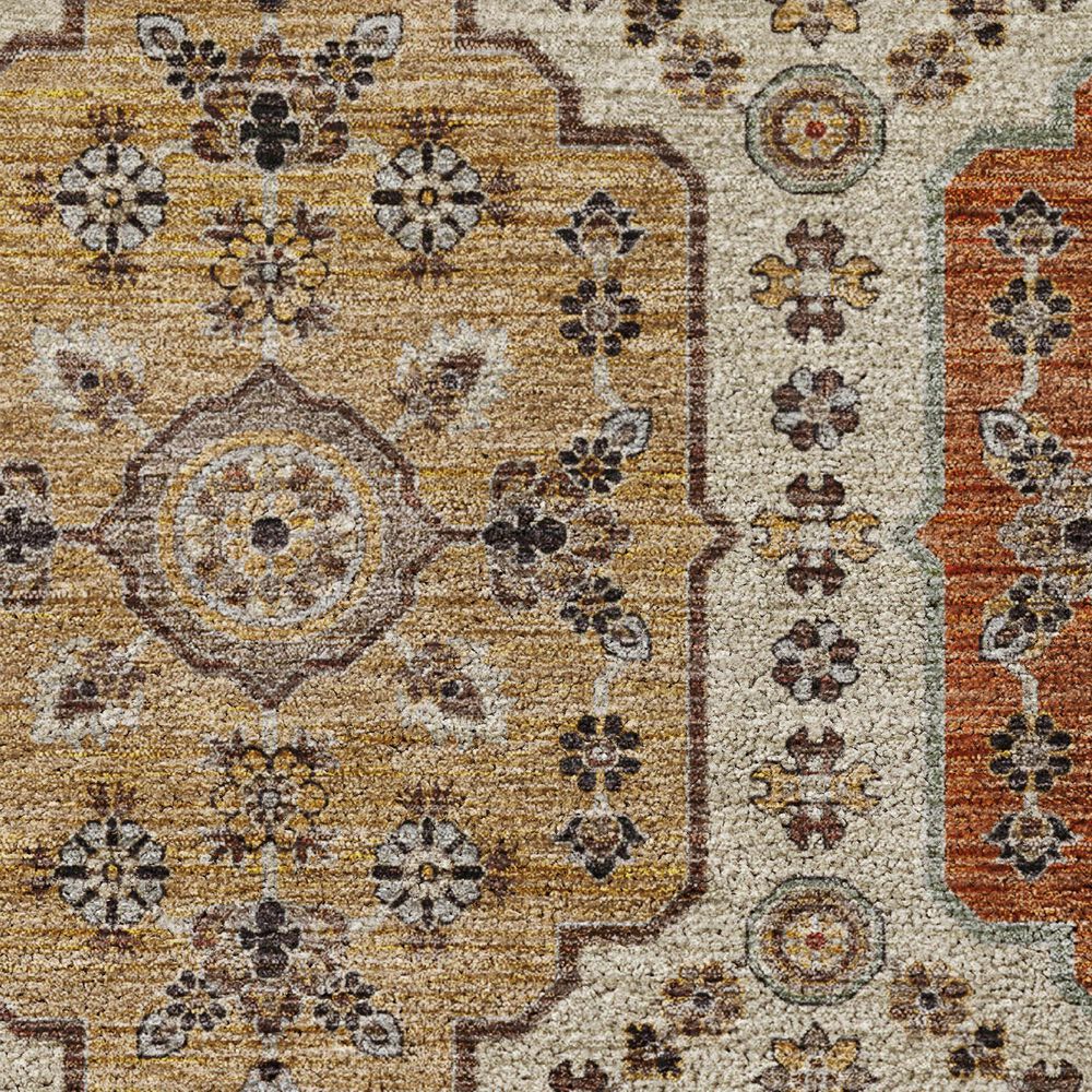 Dalyn Rug Company Silk Road Linen, Mocha, Copper, Gold and Sky 8&#39; Round Area Rug, , large