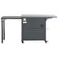Hearth and Haven Outdoor Kitchen Island Cart with Dual Expandable Stainless Steel Tabletops in Gray, , large