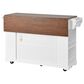 HOMLUX 54" Mobile Kitchen Island with Glass Door Storage in Walnut and White, , large