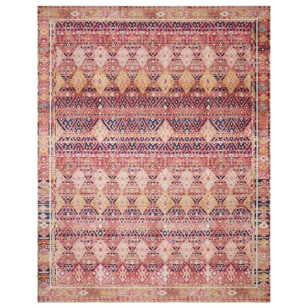 Loloi II Layla  9" x 12" Magenta and Multicolor Area Rug, , large