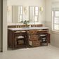 James Martin Vanities Lorelai 72"Double Vanity in Mid-Century Walnut with 3 cm Eternal Jasmine Pearl Quartz Top, , large