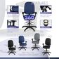 Regency Global Sourcing Comfort Series Multifunctional Swivel Computer Task Chair with Adjustable Arms and Drafting Kit in Navy Blue, , large