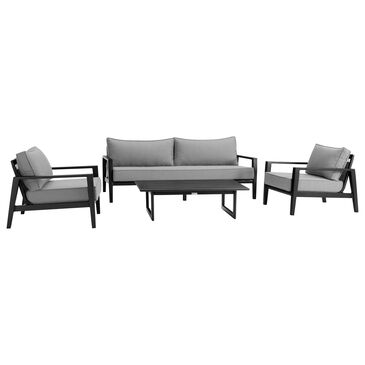 Blue River Grand 4-Piece Patio Conversation Set in Black, , large