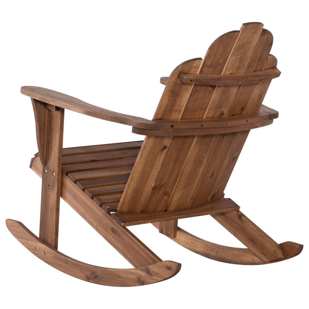 Linon Home Decor Adirondack Patio Rocking Chair in Acorn, , large