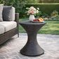 Hearth and Haven Outdoor Sleek Hourglass Wicker Side Table with Iron Frame in Brown Multi, , large
