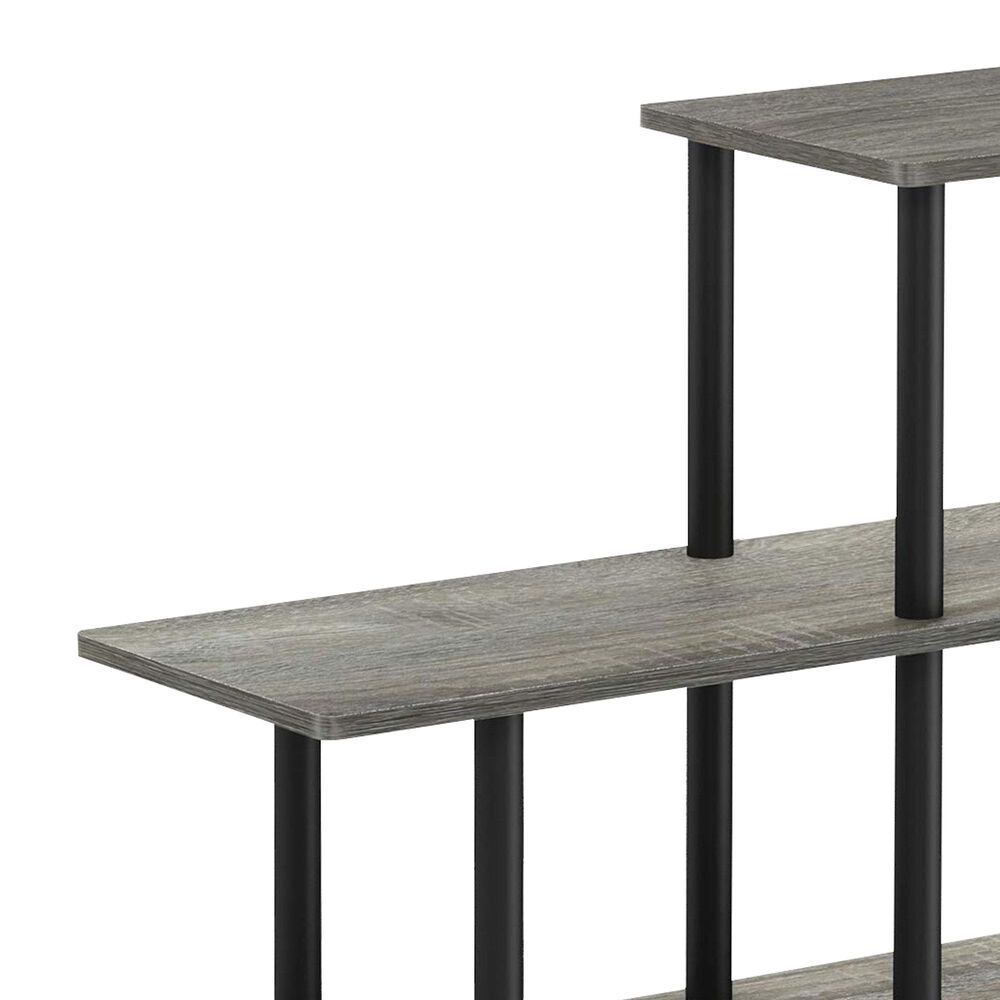 HOMLUX Turn-N-Tube 3-Tier Cube Ladder Display Rack in French Oak and Black, , large