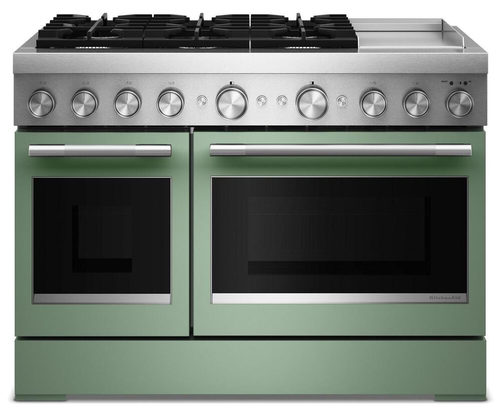 KitchenAid 48" Dual Fuel Freestanding Range with Griddle in Cardamom, , large