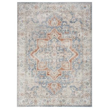 Nourison Astra Machine Washable ASW12 7"10" x 10" Denim and Multicolor Area Rug, , large