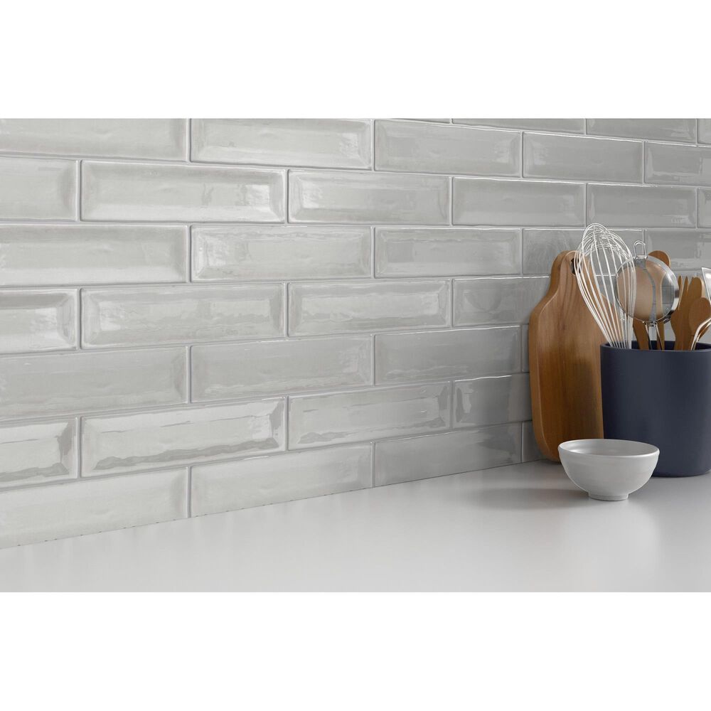 Emser Raku Silver 3&quot; x 12&quot; Ceramic Tile, , large