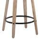LumiSource Toriano Swivel Counter Stool with Cream Noise Fabric Upholstery in Whitewashed and Black (Set of 2), , large