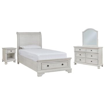 Ashley Robbinsdale 4-Piece Twin Storage Bedroom Set in Antique White, , large