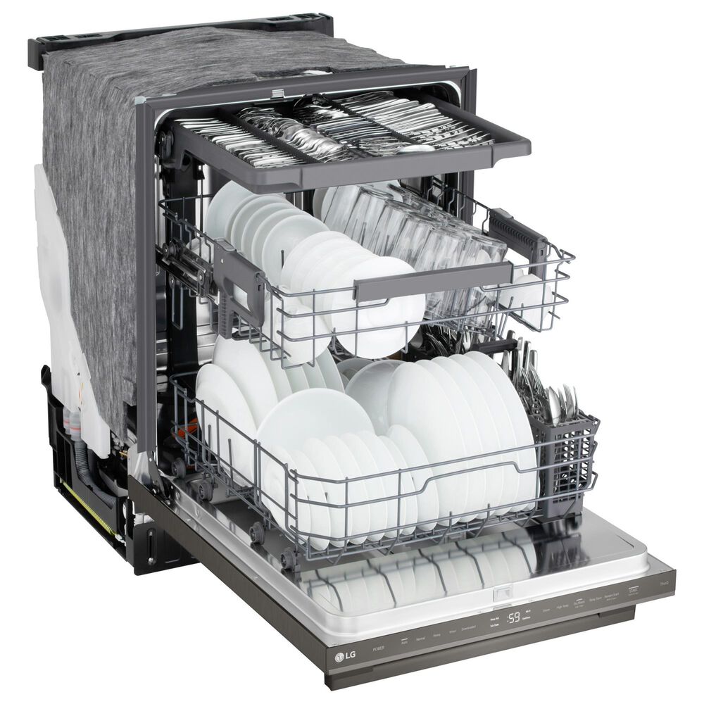 LG 24" Built-In Bar Handle Dishwasher with SteamAssist in Black Stainless Steel, , large