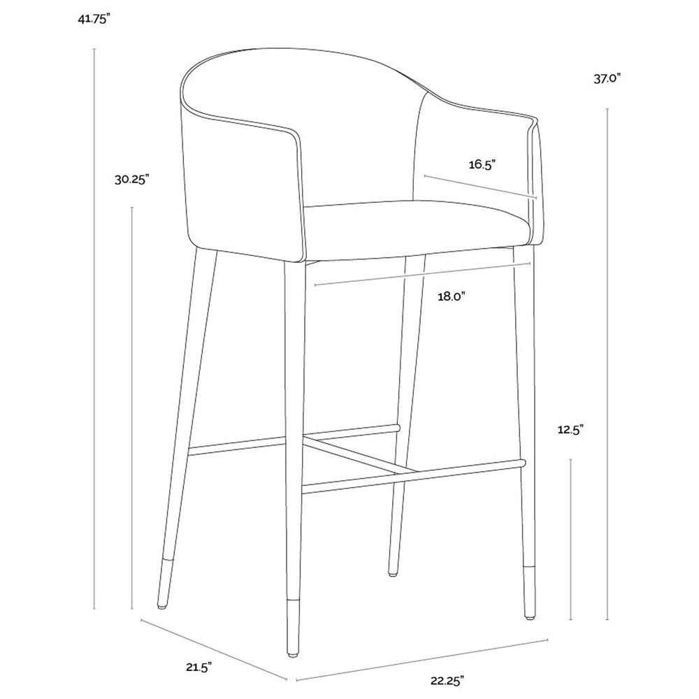 37B Kylin Barstool in Dark Brass and Brushed Champagne, , large