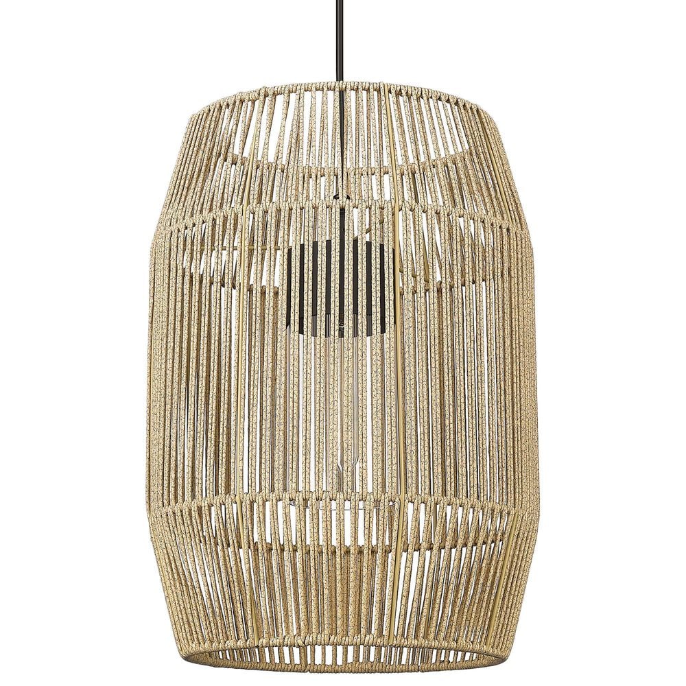 Golden Lighting Seabrooke 1-Light Outdoor Pendant in Natural Black, , large
