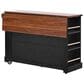 HOMLUX 53" Farmhouse Kitchen Island with Two Tempered Glass Cabinet Doors in Black, , large